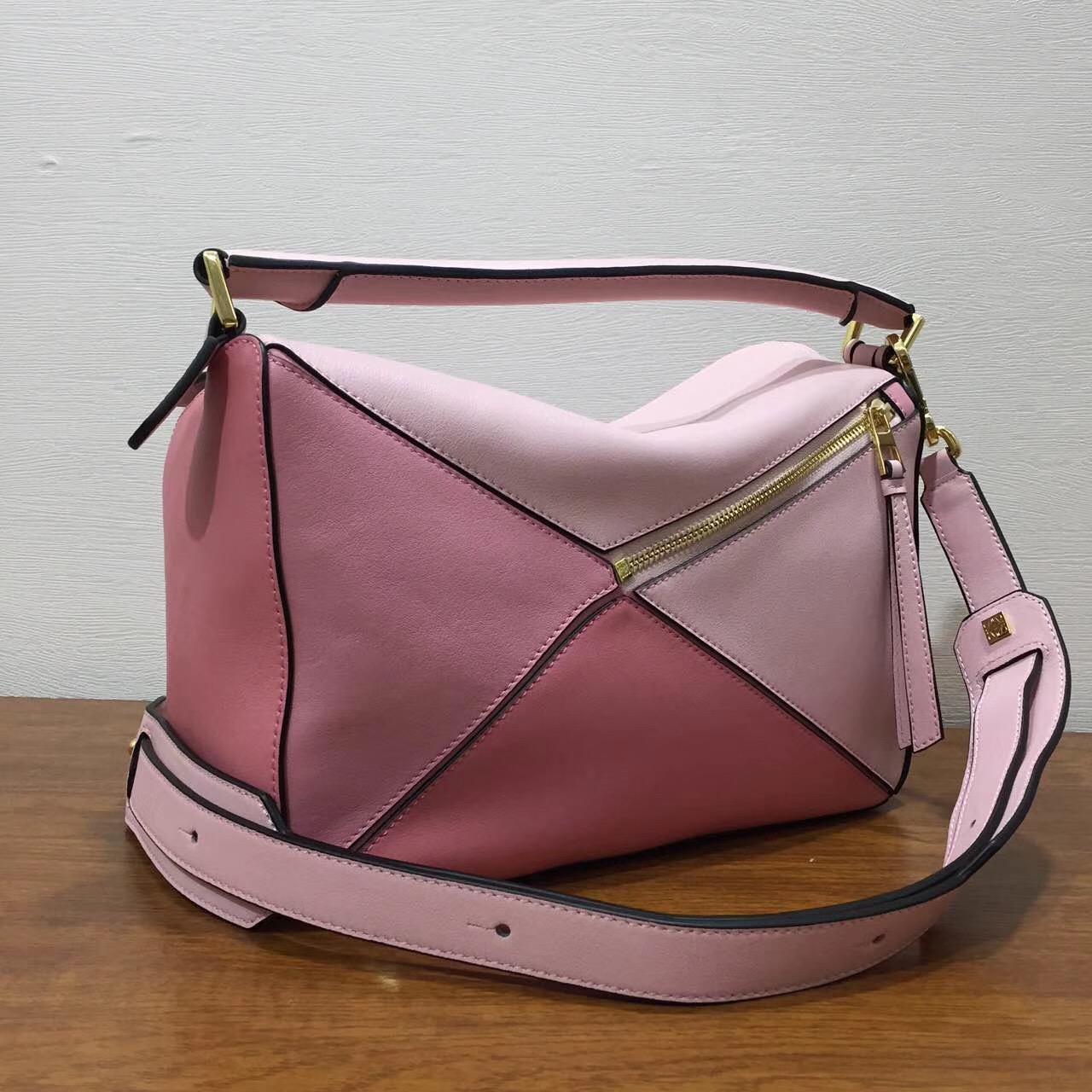 loewe羅意威 中號 Puzzle Bag soft pink/candy/dark pink