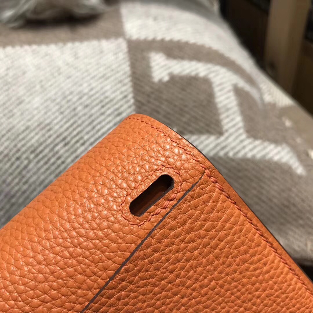 Hermes 迷妳包Halzan mini bag togo 荔枝紋CK93 Orange經典橙