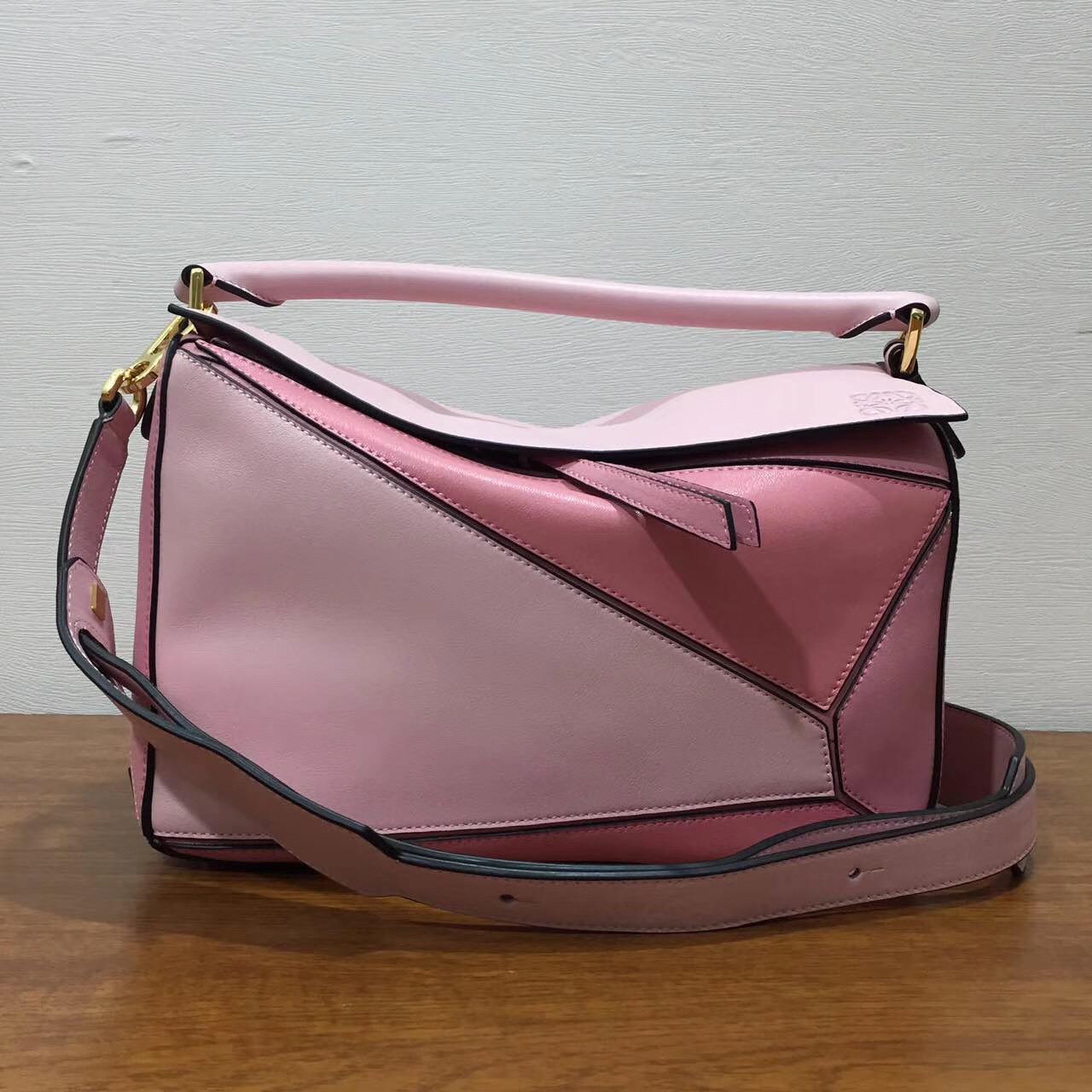 loewe羅意威 中號 Puzzle Bag soft pink/candy/dark pink