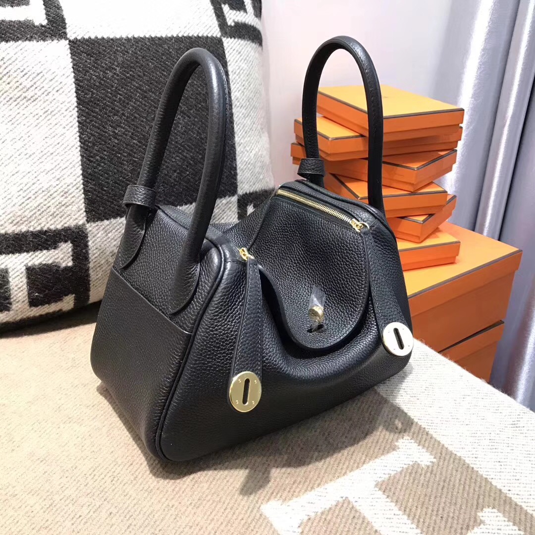 愛馬仕具有名媛風的包袋 Hermes Lindy 26CM togo cc89 Nior黑色金扣