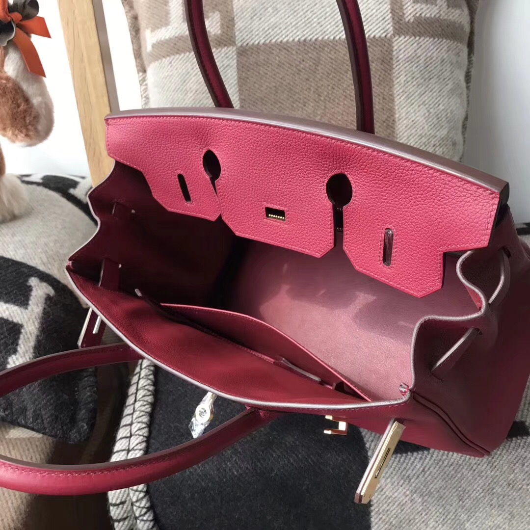 Hermes最出名的包袋 鉑金包Birkin 30cm togo K1 Rouge Grenat 石榴红