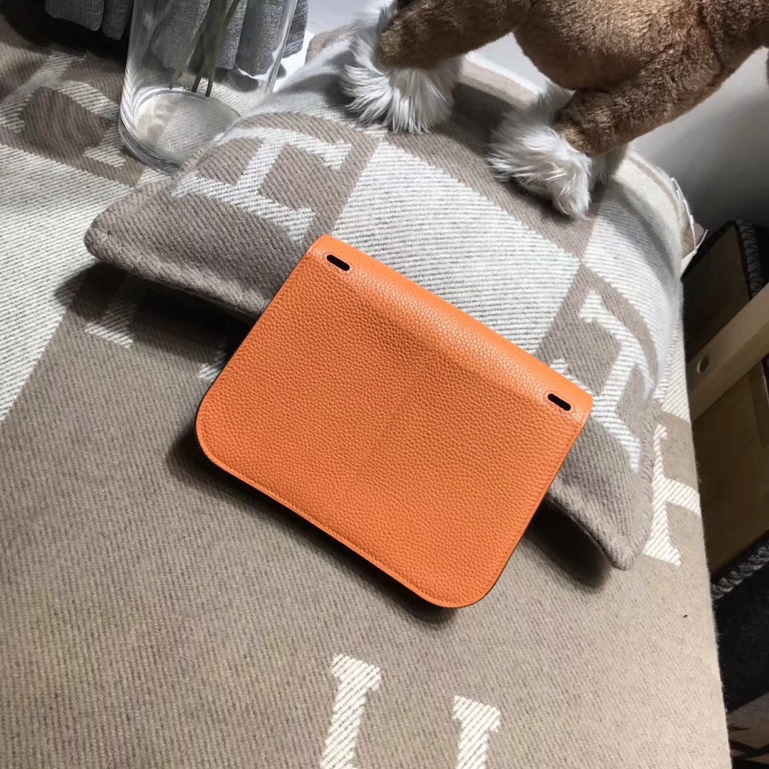 Hermes 迷妳包Halzan mini bag togo 荔枝紋CK93 Orange經典橙