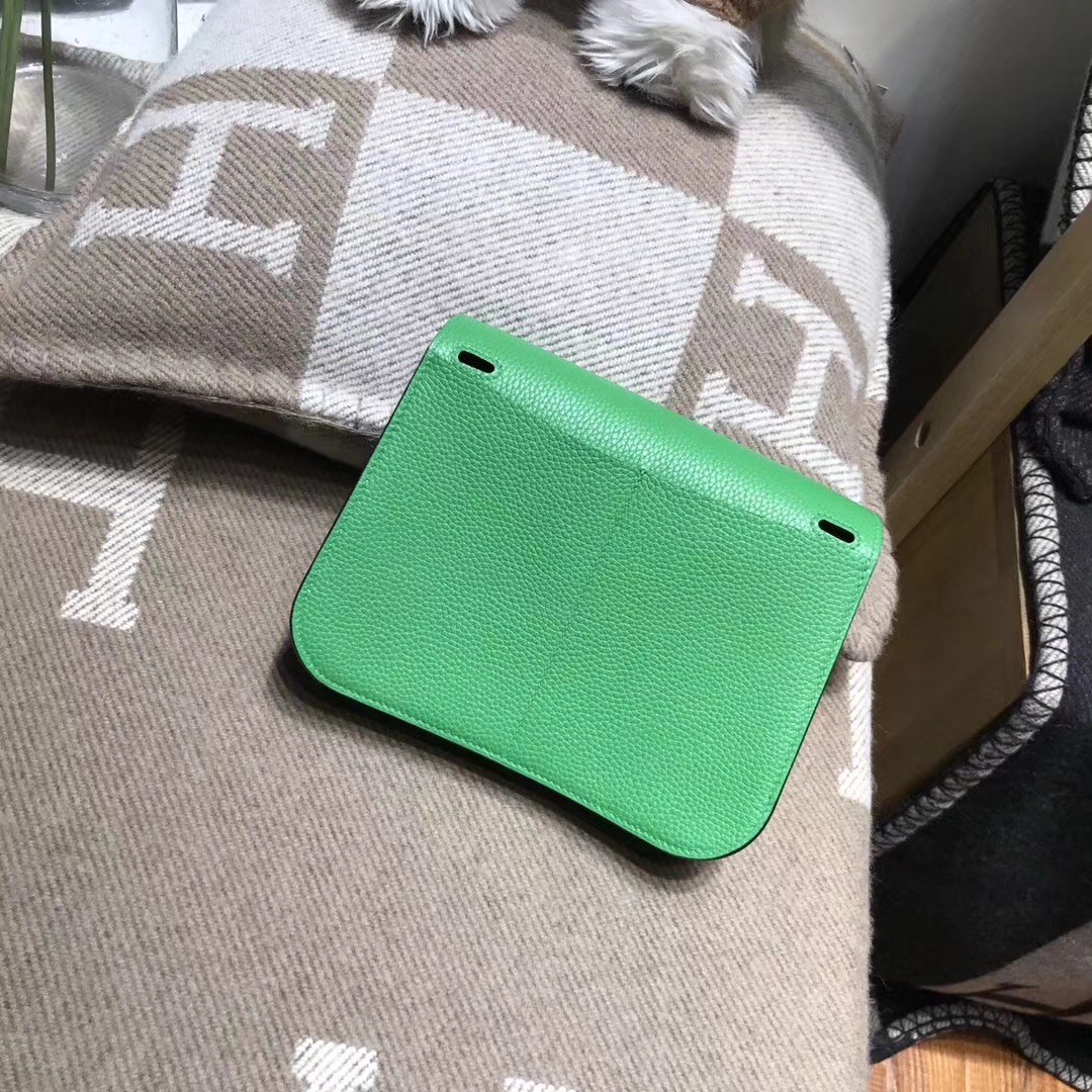 Hermes 迷妳包 Halzan mini bag togo荔枝紋1K Bamboo竹子綠