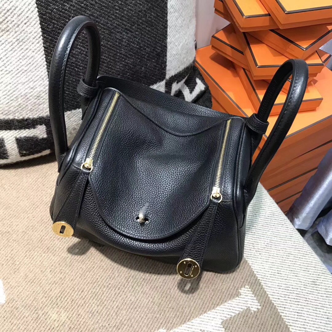 愛馬仕具有名媛風的包袋 Hermes Lindy 26CM togo cc89 Nior黑色金扣