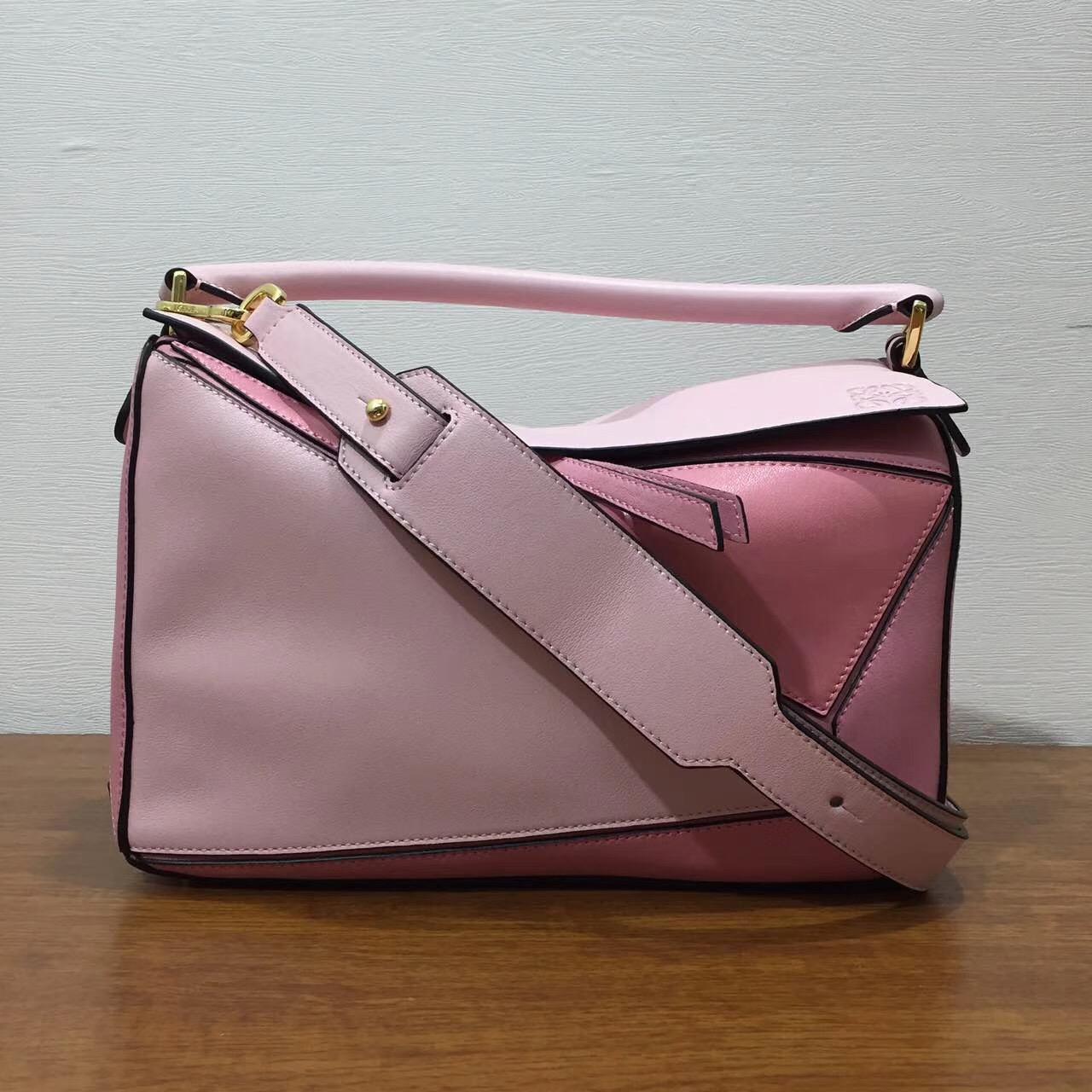 loewe羅意威 中號 Puzzle Bag soft pink/candy/dark pink