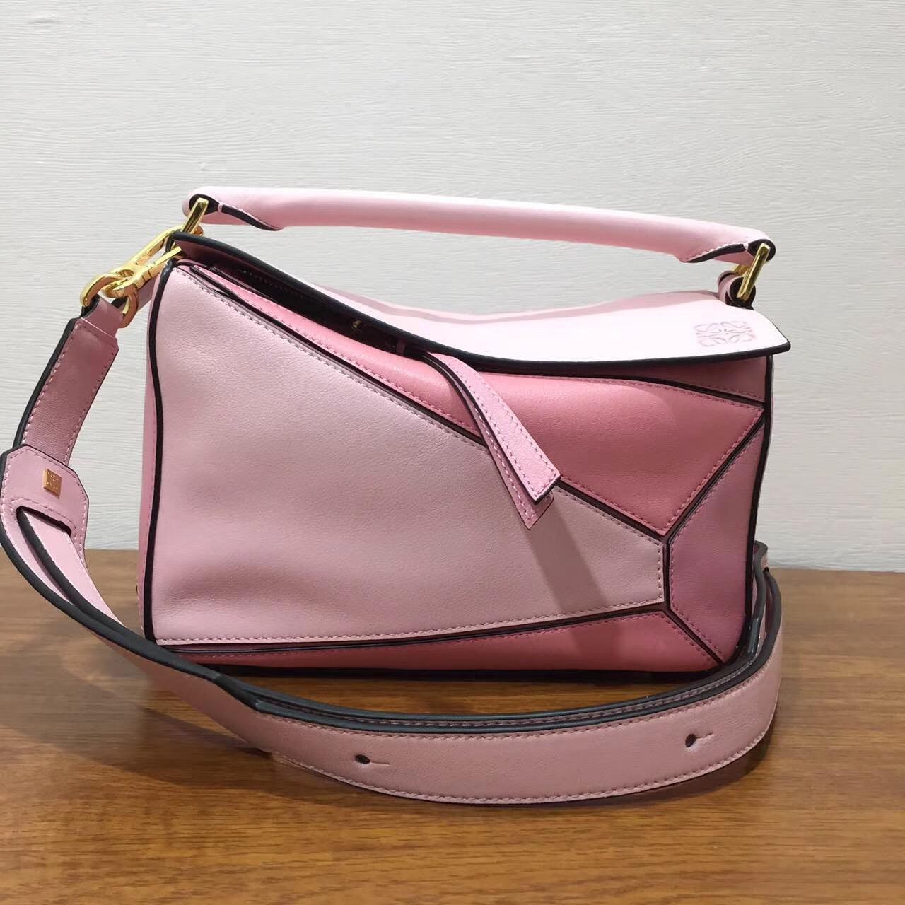 loewe羅意威 Puzzle Small Bag soft pink/candy/dark pink
