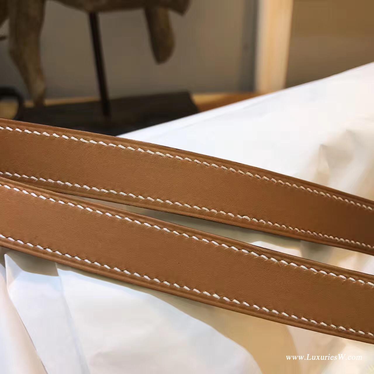 凯莉Kelly Belt Epsom CK18 Etoupe 大象灰金扣 纯手工腰带