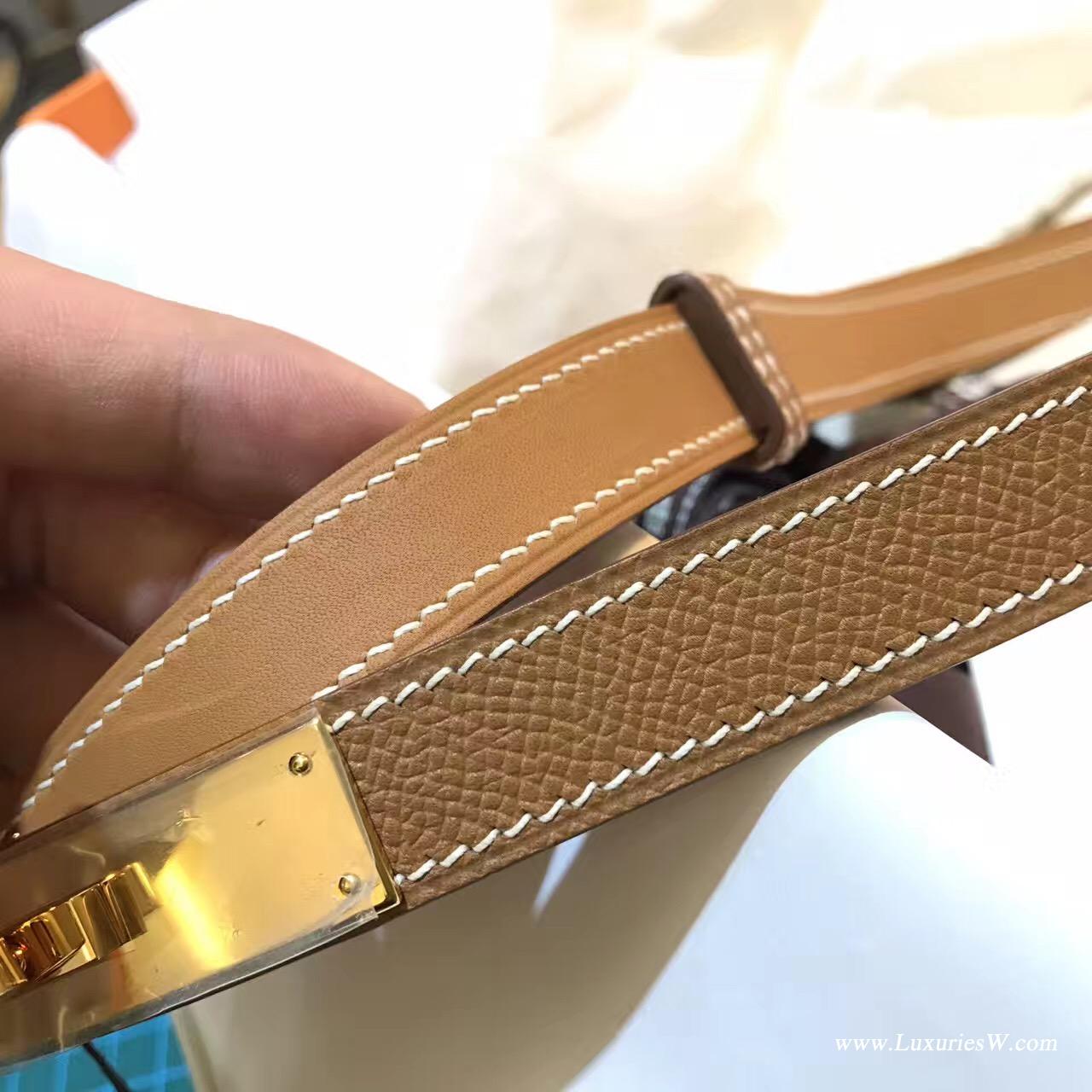 Kelly Belt Epsom CK 37 Gold金棕色腰带 纯手工