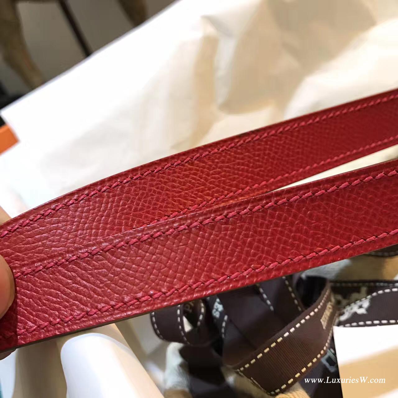 Kelly Belt Epsom Q5 Rouge Cossacks中国红腰带 纯手工