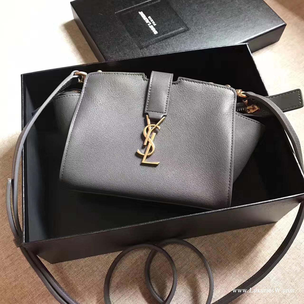 聖羅蘭YSL TOY YSL CABAS灰色真皮包 SAINT LAURENT CABAS包