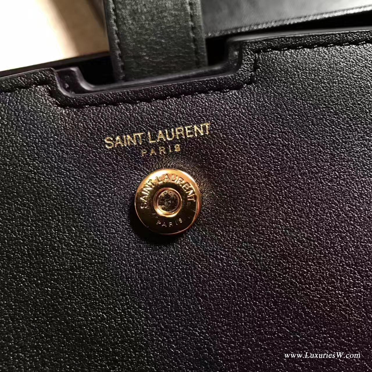 YSL TOY YSL CABAS黑色真皮迷你包 SAINT LAURENT CABAS單肩斜背包