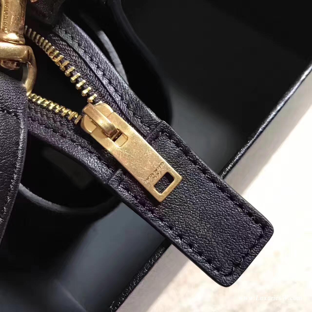 YSL TOY YSL CABAS黑色真皮迷你包 SAINT LAURENT CABAS單肩斜背包