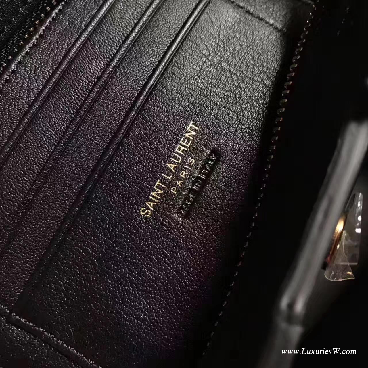 YSL TOY YSL CABAS黑色真皮迷你包 SAINT LAURENT CABAS單肩斜背包