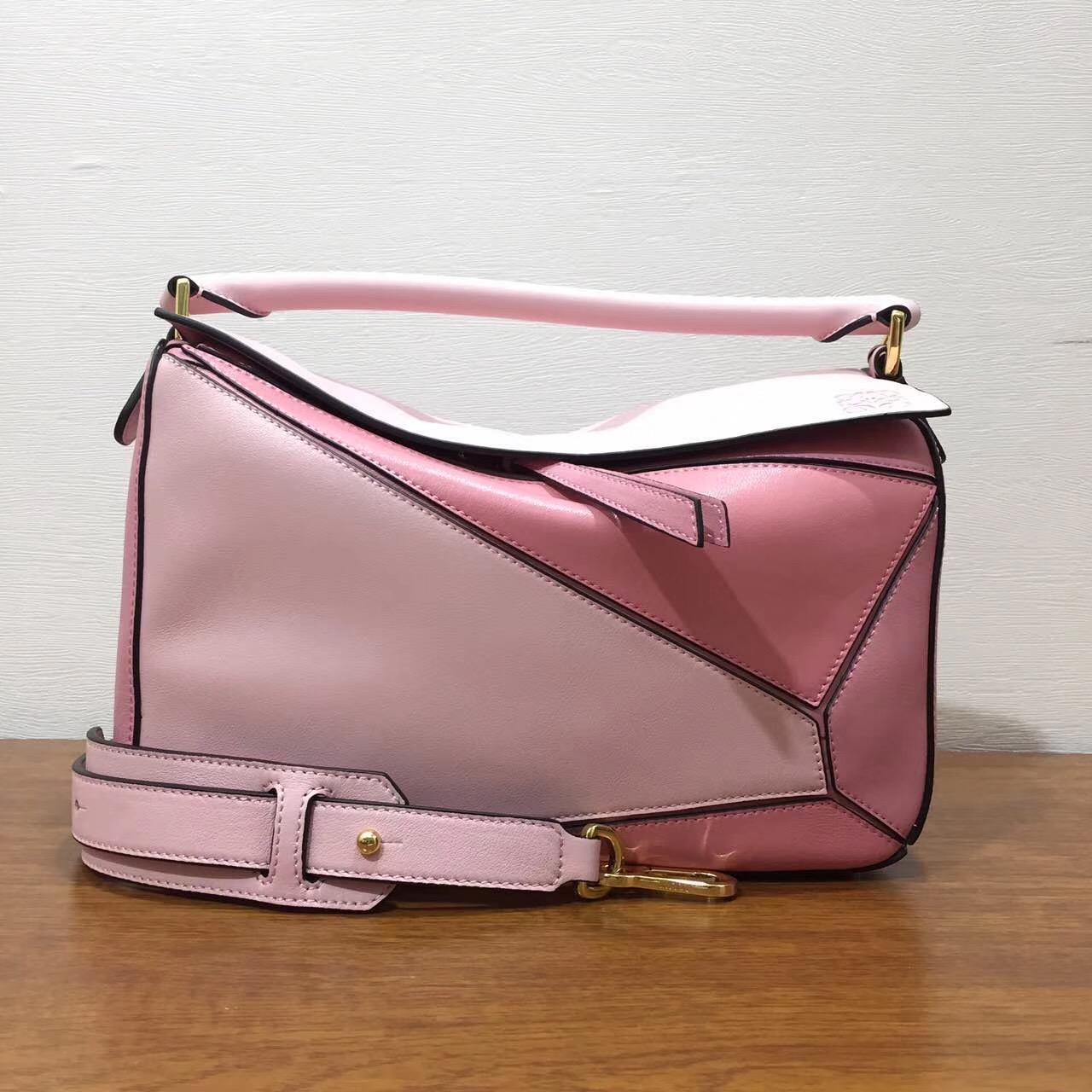 loewe羅意威 中號 Puzzle Bag soft pink/candy/dark pink