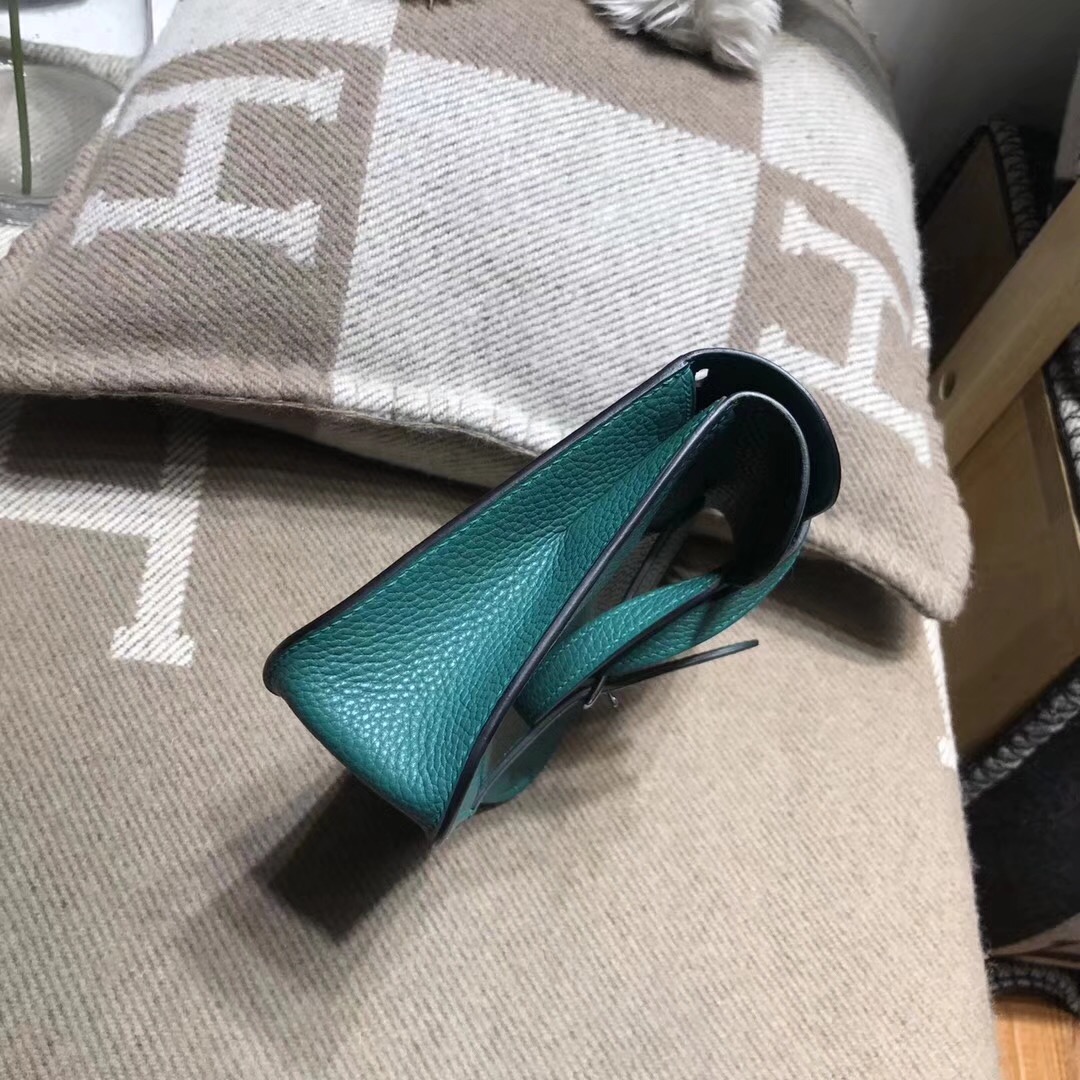 Hermes 迷妳包 Halzan mini bag togo 荔枝紋Z6 Malachite 孔雀綠