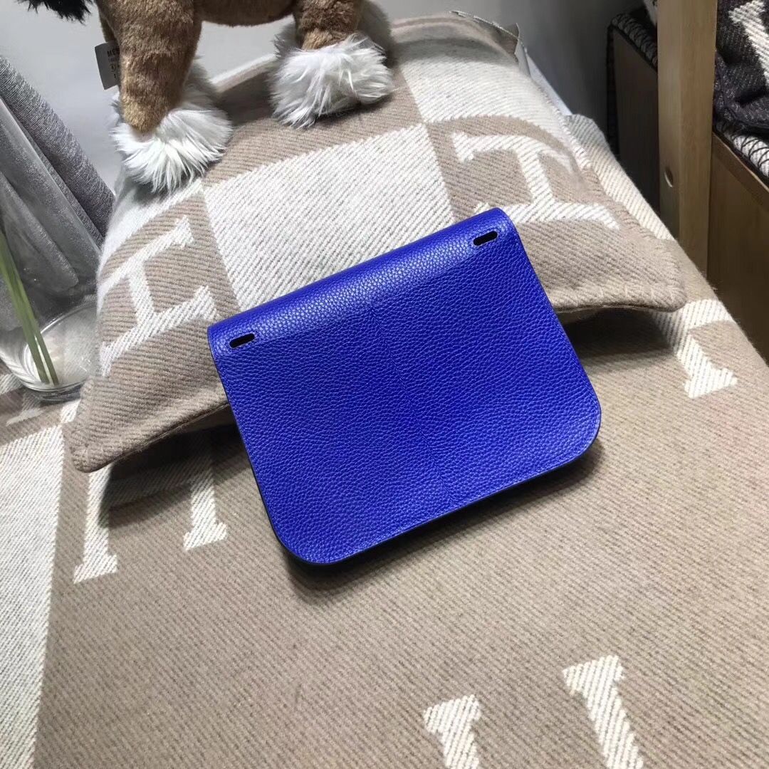 愛馬仕Hermes 迷妳包Halzan mini bag togo荔枝紋7T Blue Electric電光藍