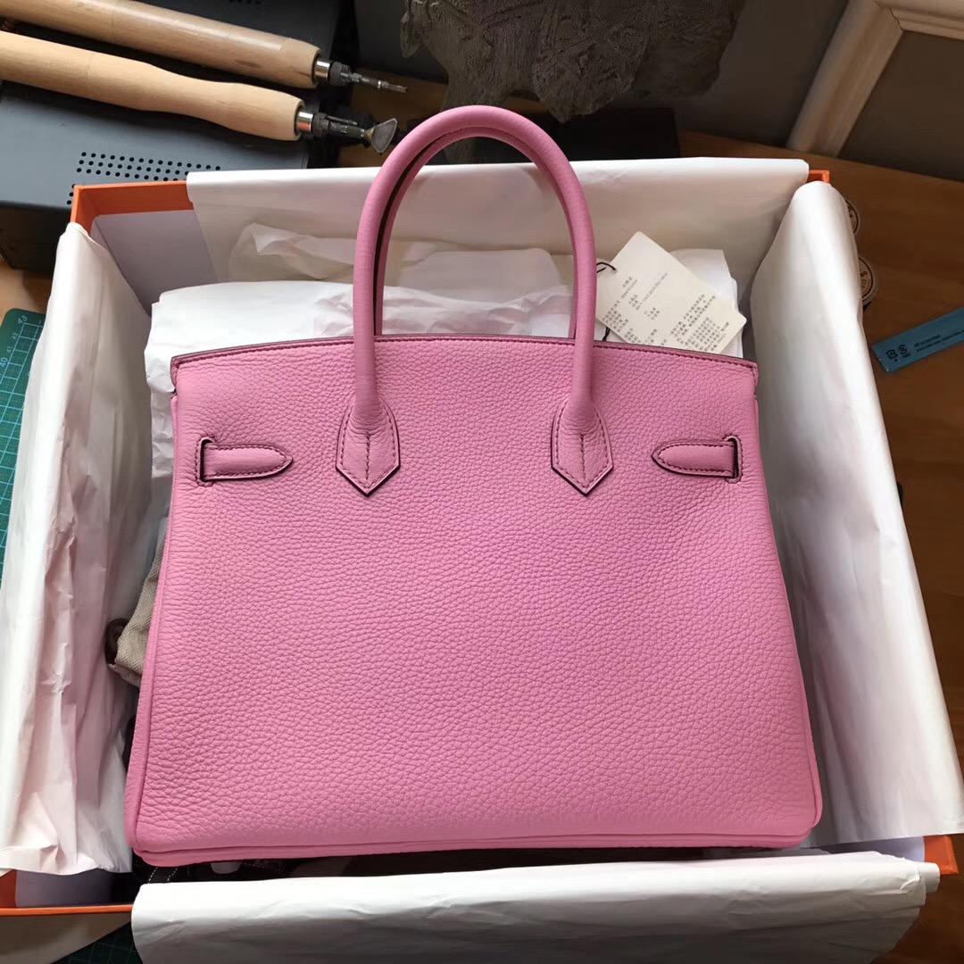 Hermes鉑金包 Birkin 30 togo 5P Pink 櫻花粉色银扣 Hermes最出名的包袋