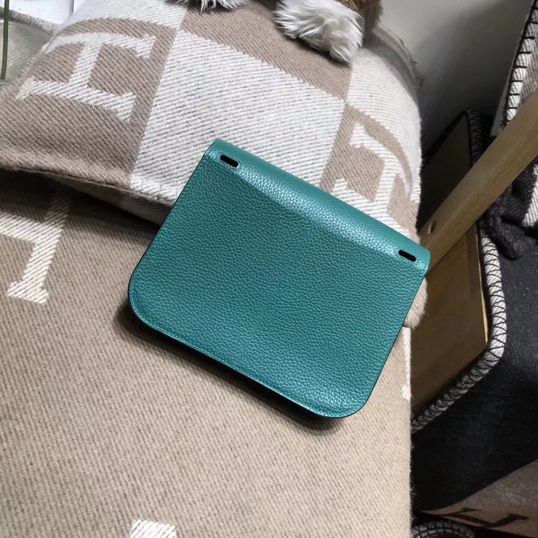 Hermes 迷妳包 Halzan mini bag togo 荔枝紋Z6 Malachite 孔雀綠