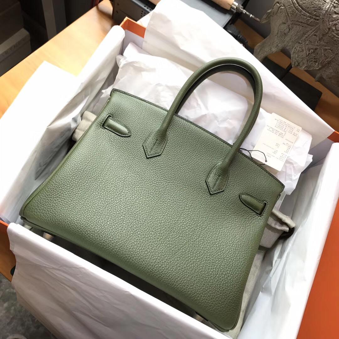 Hermes鉑金包 Birkin 30 Togo V6 Canopee 叢林綠 GHW 帥氣的綠色