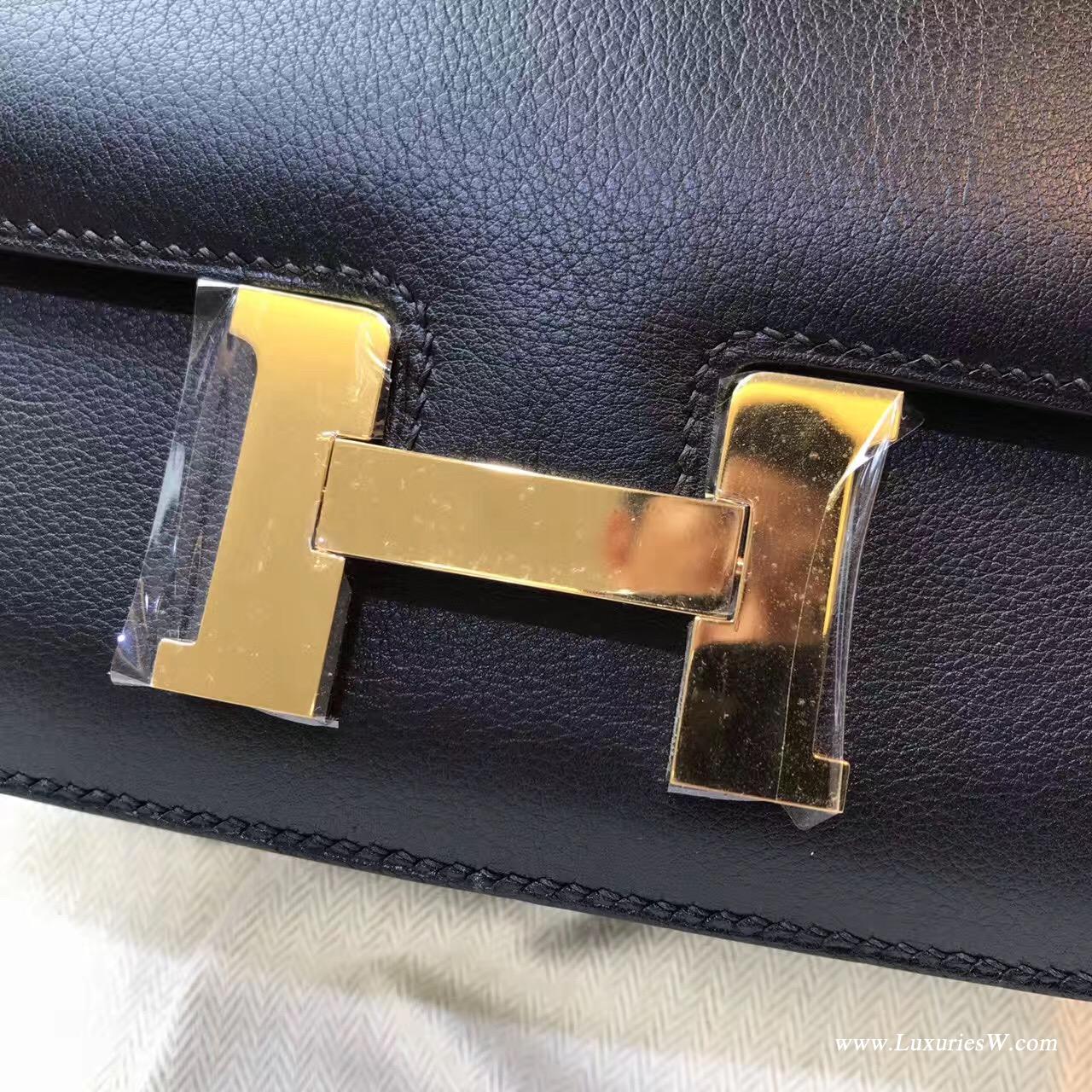 愛馬仕康斯坦斯包Hermes Constance Bag 18 小牛皮CK89黑色 金扣