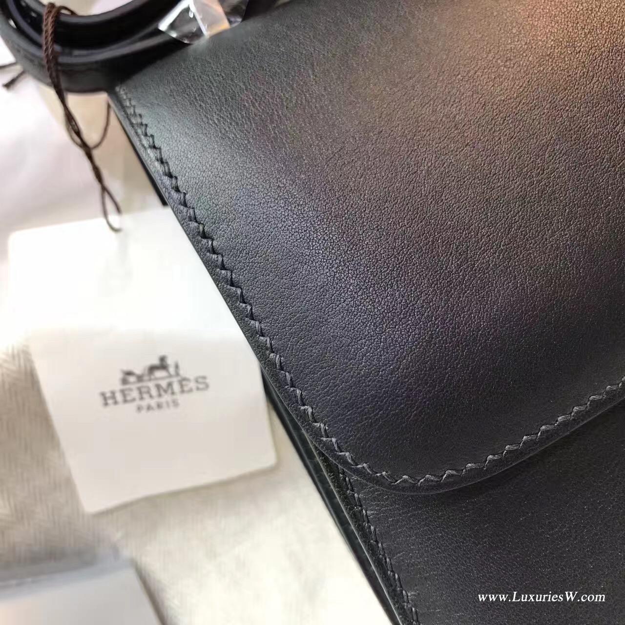 愛馬仕康斯坦斯包Hermes Constance 18cm Swift calfskin 小牛 CK89黑色