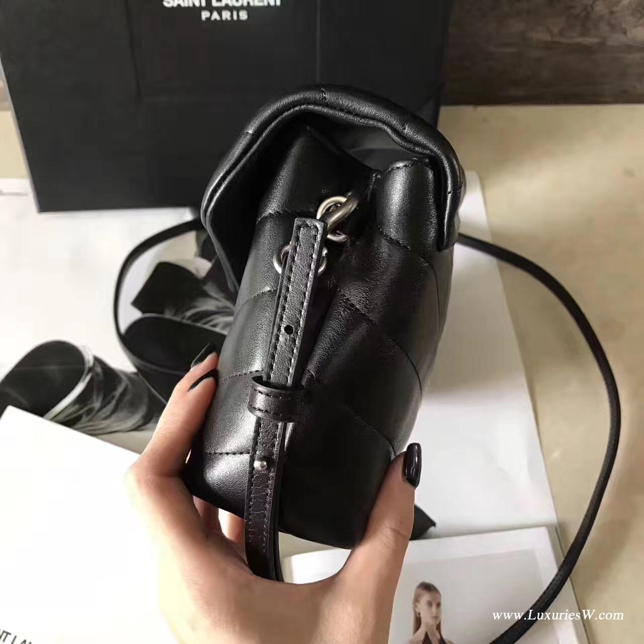 YSL SAINT LAURENT黑色斜跨带 带可调节可拆卸斜跨皮带