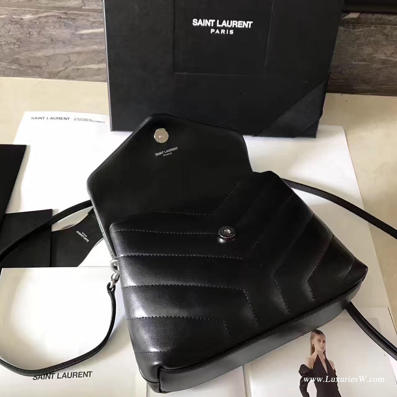 YSL SAINT LAURENT黑色斜跨带 带可调节可拆卸斜跨皮带