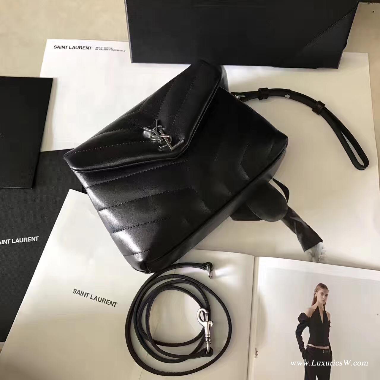 YSL SAINT LAURENT黑色斜跨带 带可调节可拆卸斜跨皮带