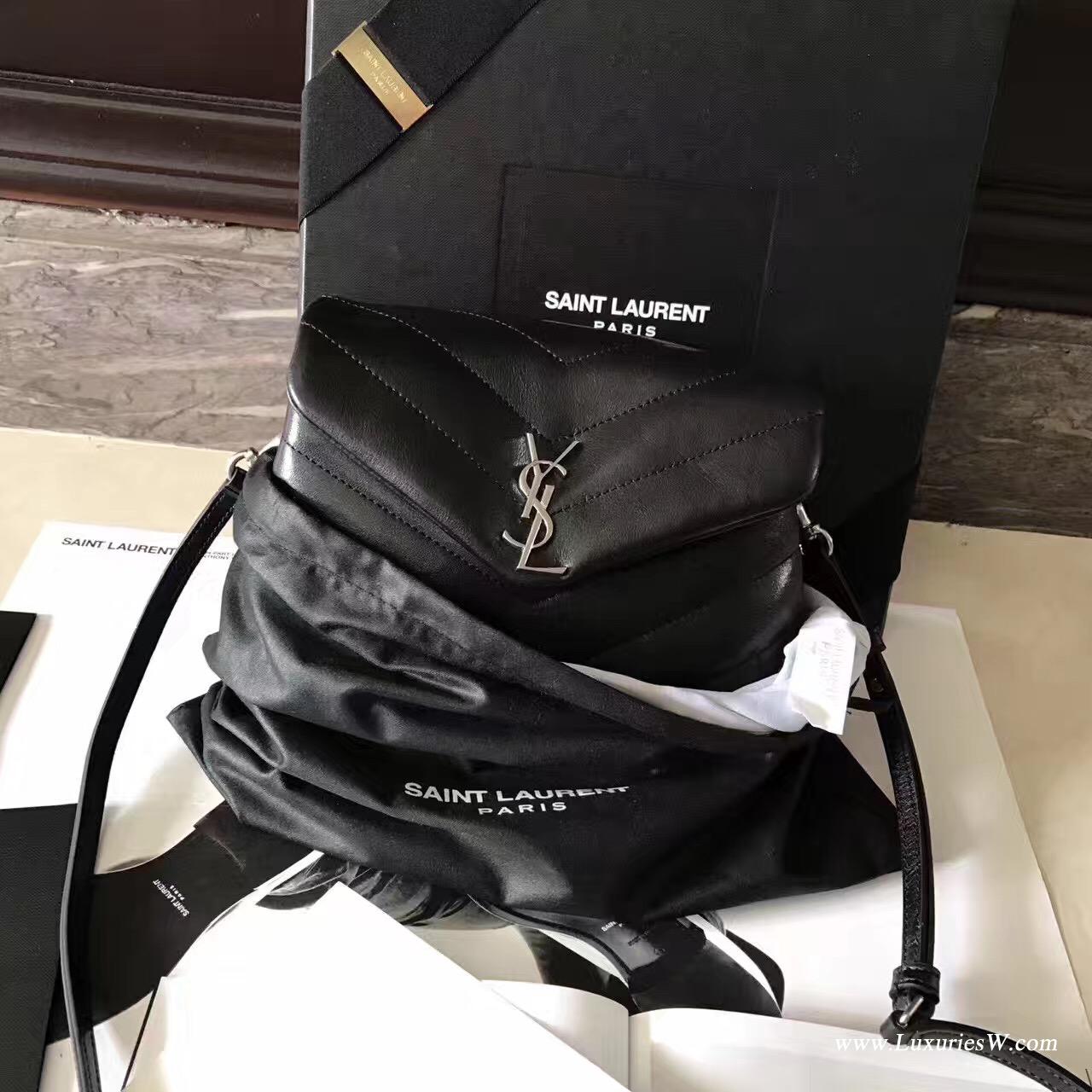 YSL SAINT LAURENT黑色斜跨带 带可调节可拆卸斜跨皮带