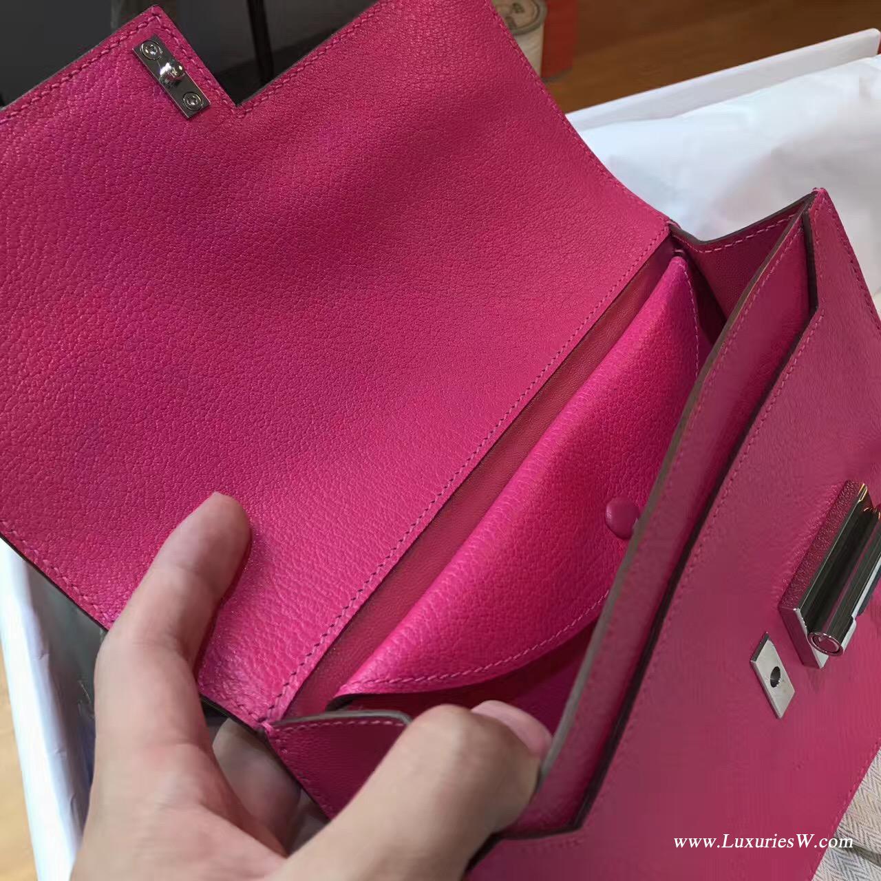 Herems Verrou Chaine bag 手包最新款手包 E5糖果粉色 銀扣