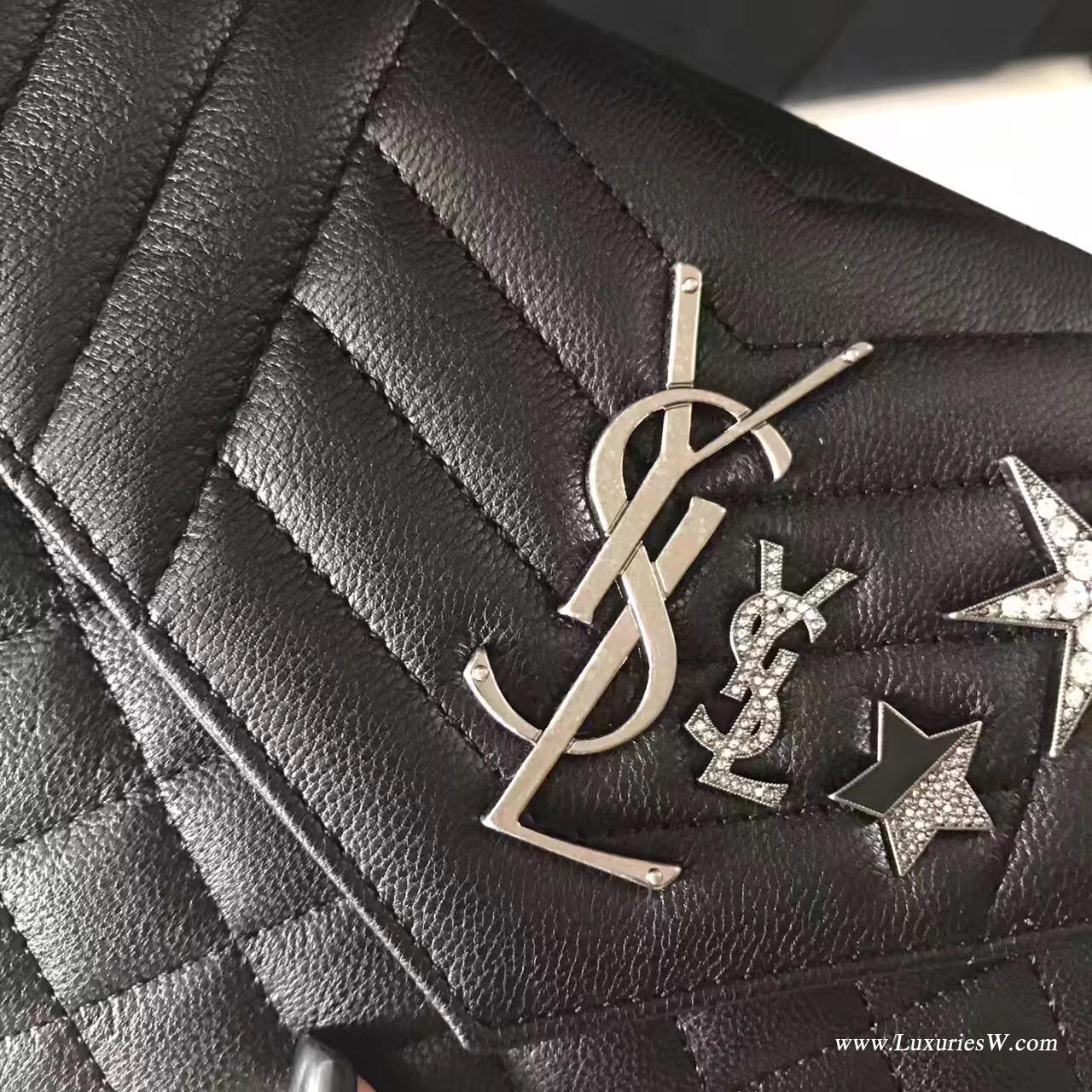 YSL 最新MONOGRAM翻蓋包水晶點綴裝飾品