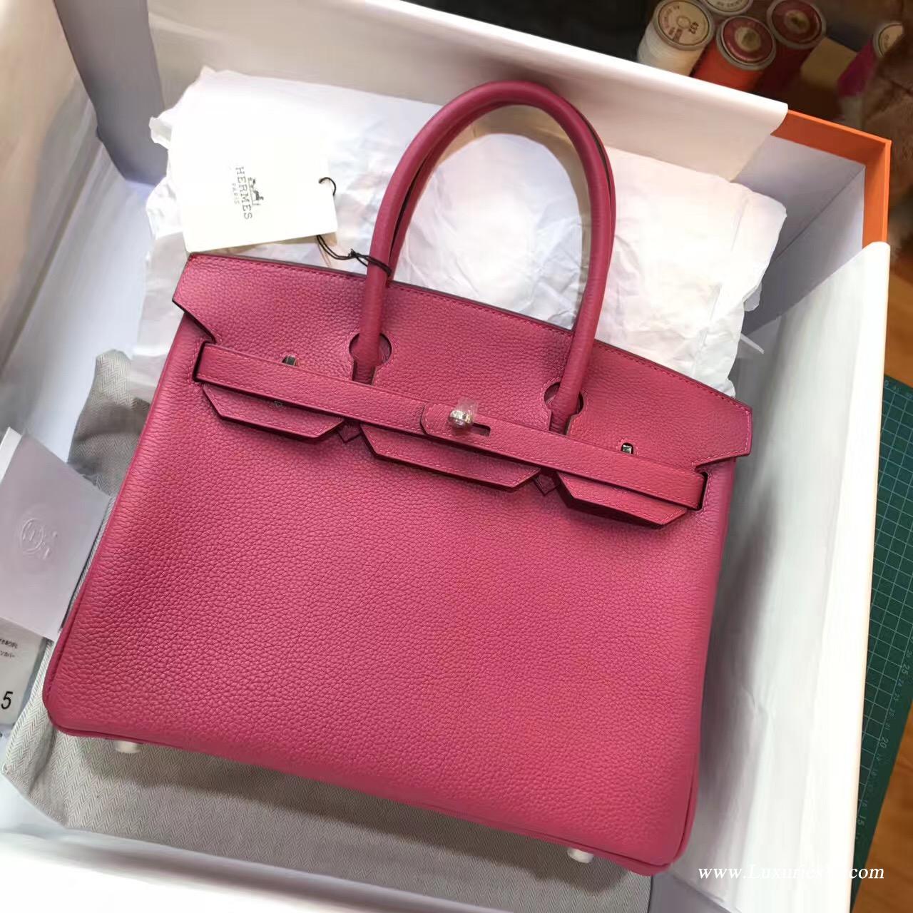 愛馬仕鉑金包專櫃價格 hermes Birkin Bag 30 togo糖果桃紅色 金扣金属