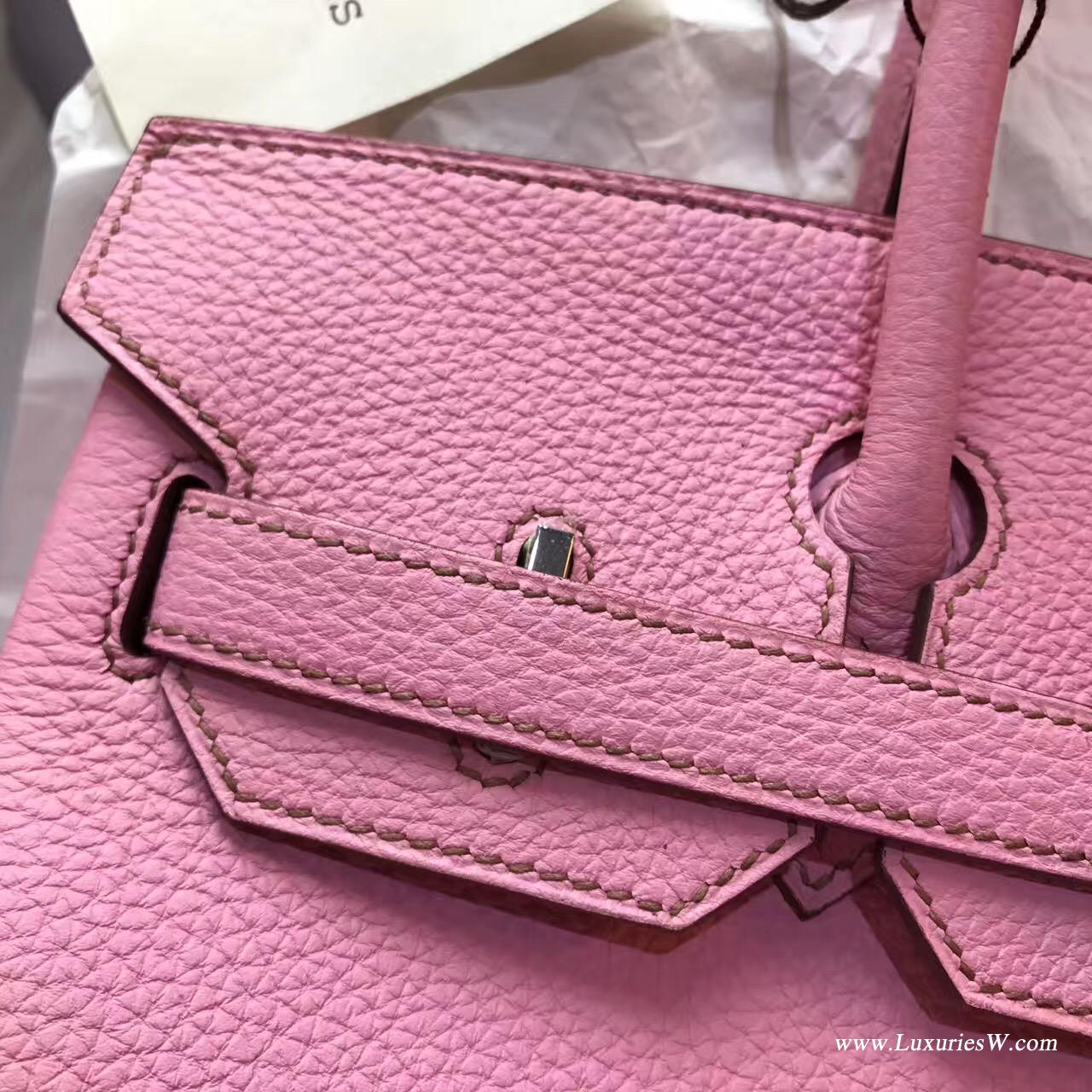 愛馬仕hermes 鉑金包Birkin 30 togo 5P Pink櫻花粉色銀扣