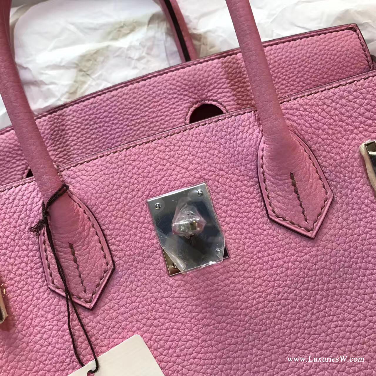 愛馬仕hermes 鉑金包Birkin 30 togo 5P Pink櫻花粉色銀扣