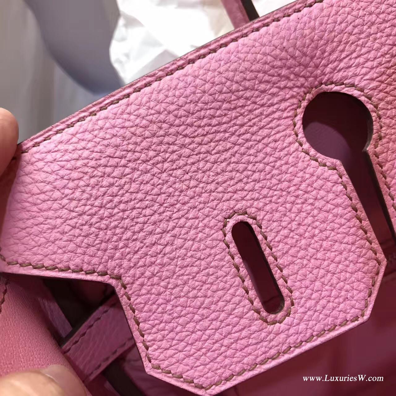 愛馬仕hermes 鉑金包Birkin 30 togo 5P Pink櫻花粉色銀扣