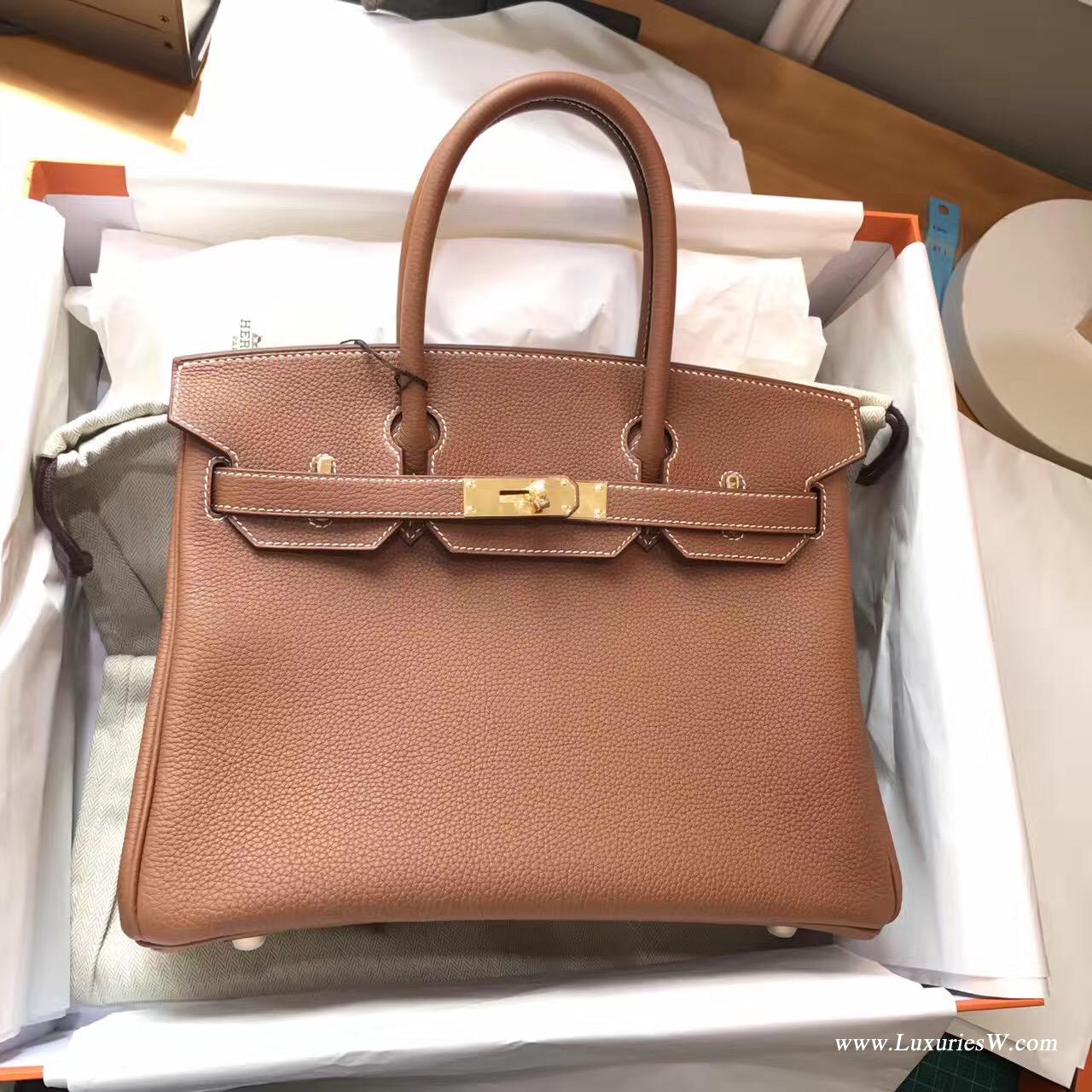 愛馬仕hermes 鉑金包Birkin 30 togo Gold 經典顏色之一金棕色