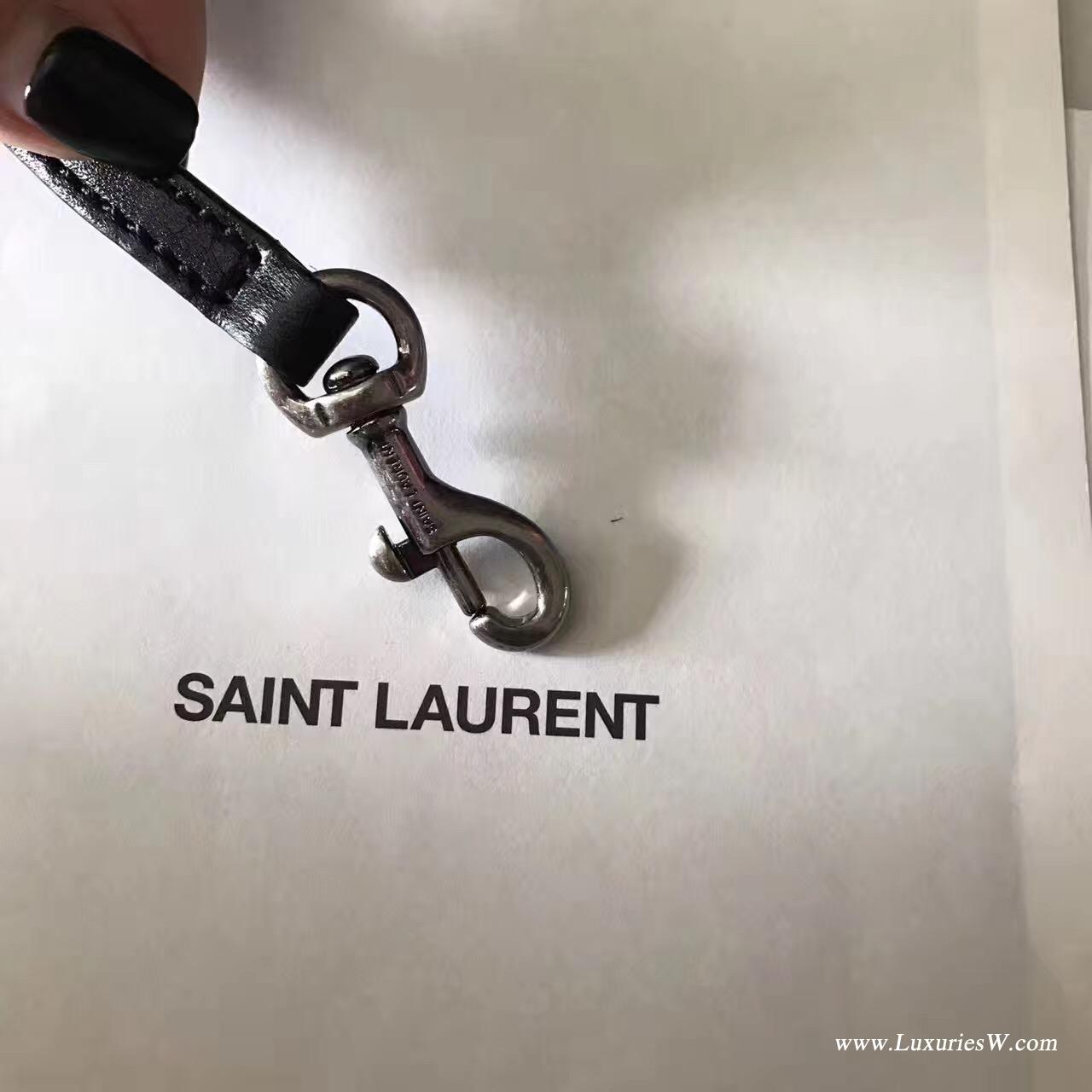 聖羅蘭YSL中号黑色CHARLOTTE羊皮斜跨包 SAINT LAURENT挎包