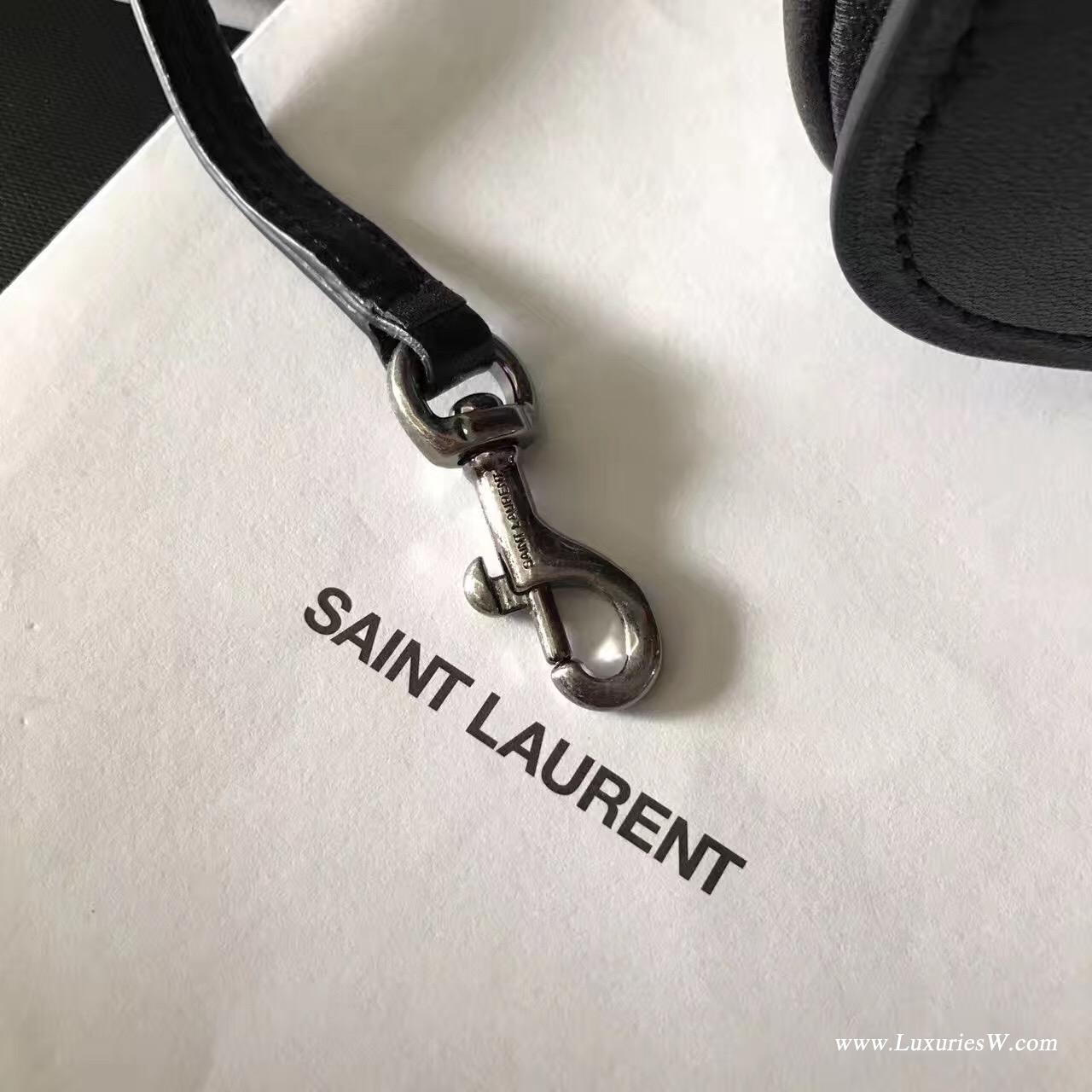 聖羅蘭YSL 小号黑色羊皮CHARLOTTE斜跨包 SAINT LAURENT挎包