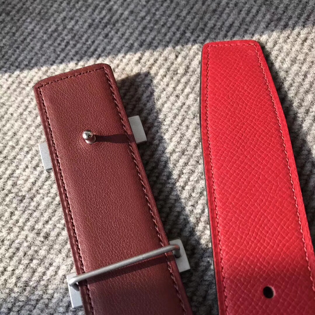 Hermes皮帶H扣 belt epsom国旗红色/宝石红色腰帶 75～115歐碼