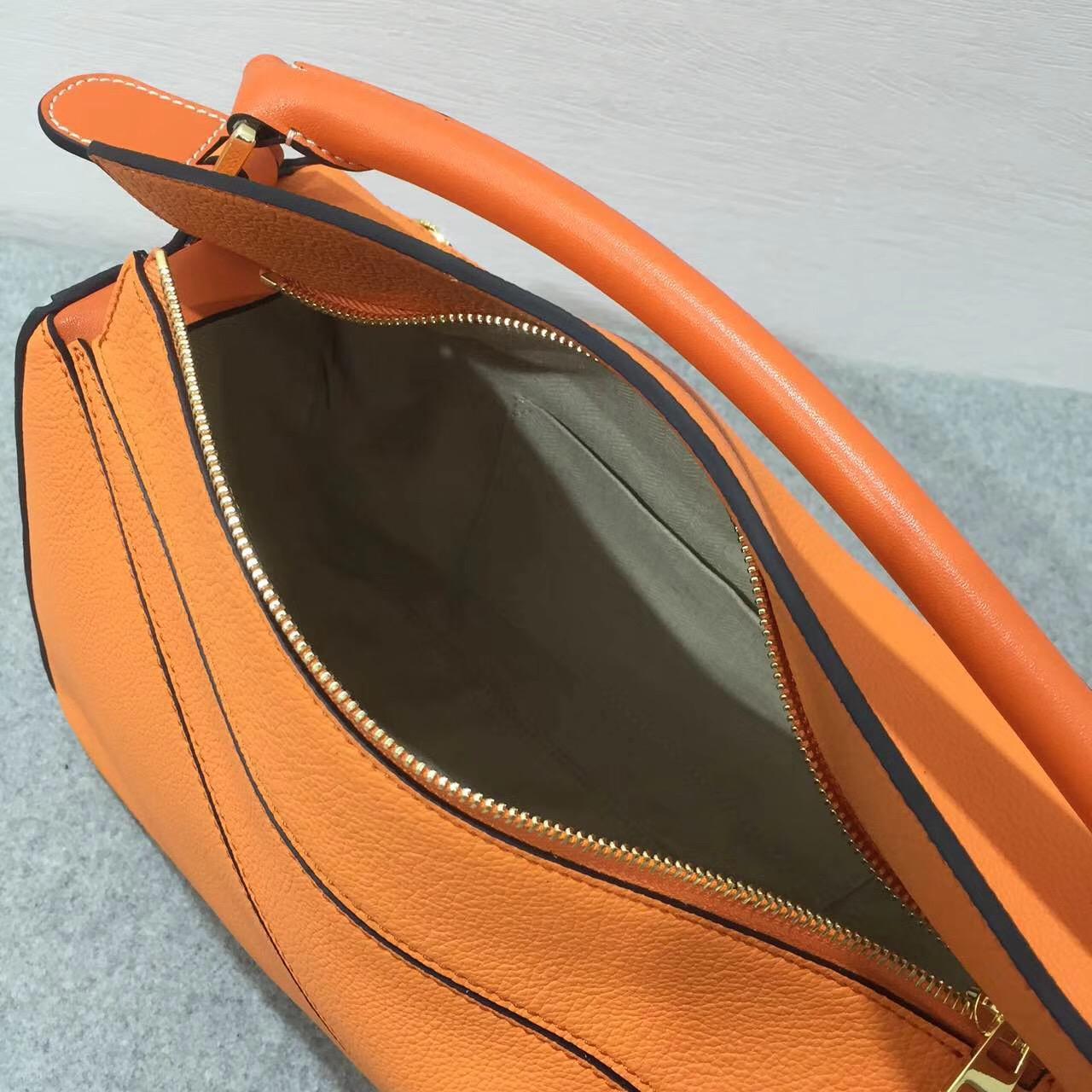 羅意威Loewe Puzzle Bag Apricot/Orange Soft Grained Calf/Calf