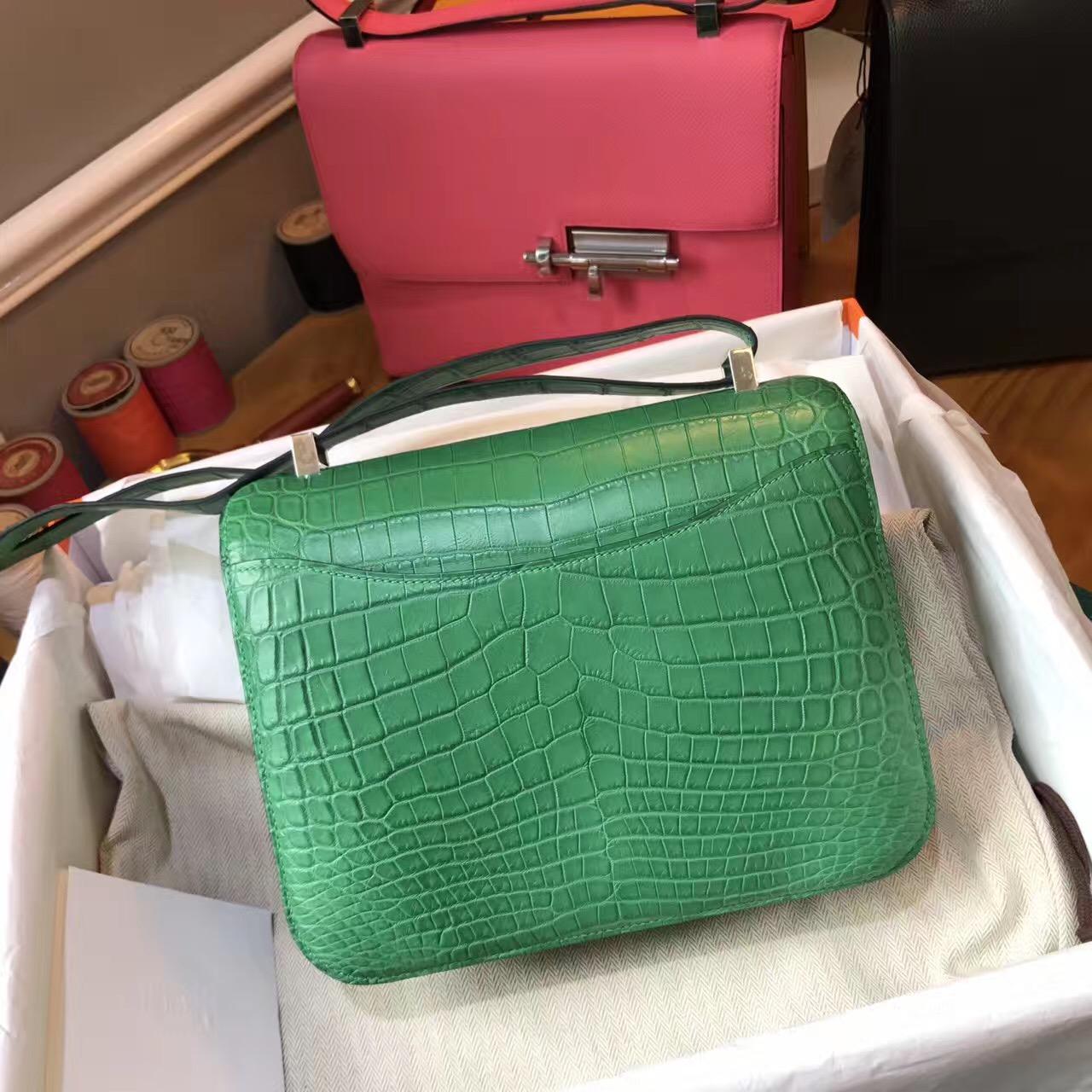 Hermes Constance 23 crocodile leather霧面鱷魚皮革 仙人掌綠色cactus green