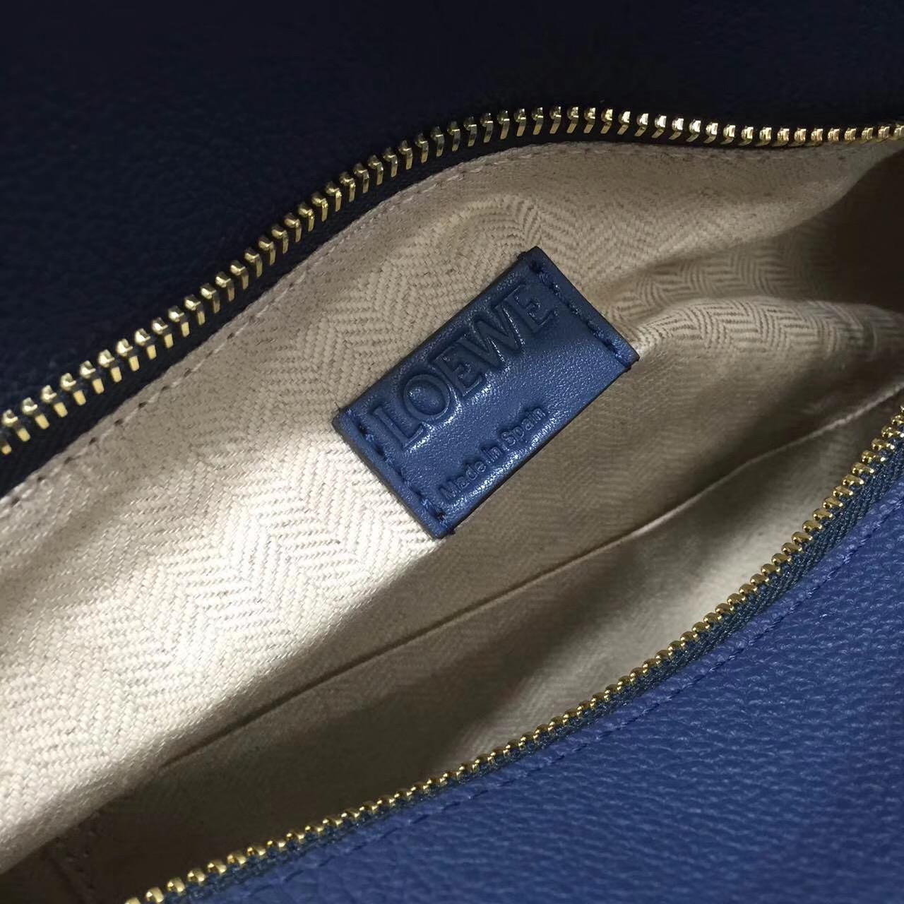 羅意威Loewe 中號 Puzzle Bag 靛蓝色 Soft Grained Calf/Calf