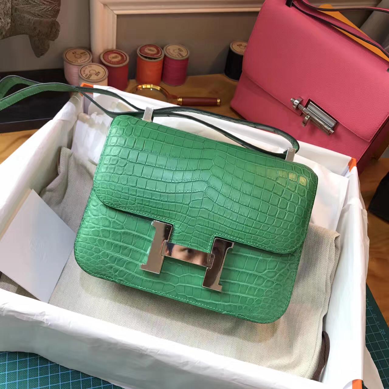 Hermes Constance 23 crocodile leather霧面鱷魚皮革 仙人掌綠色cactus green