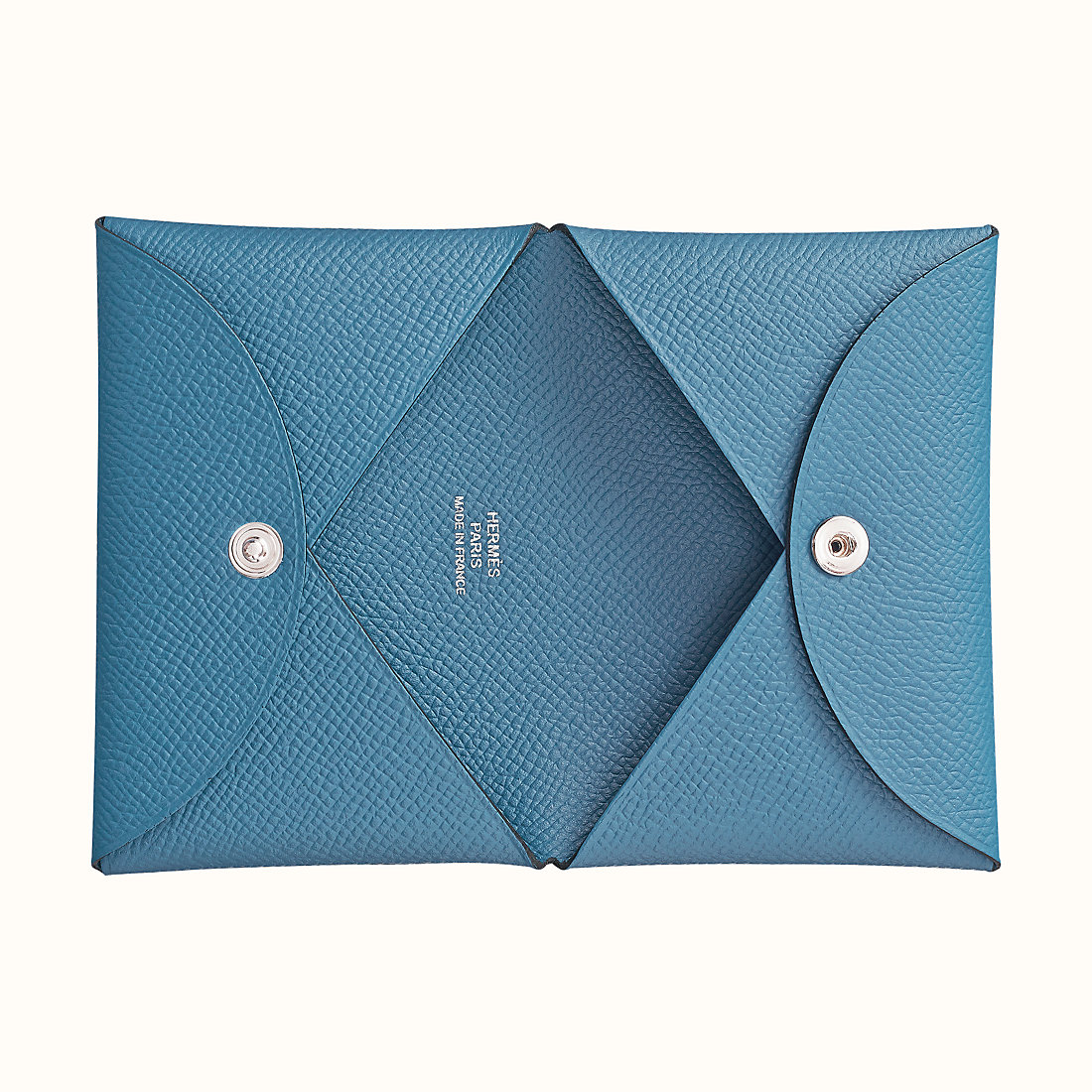 Calvi卡包價格及圖片大全 Hermes Calvi verso card holder 7R 碧藍色