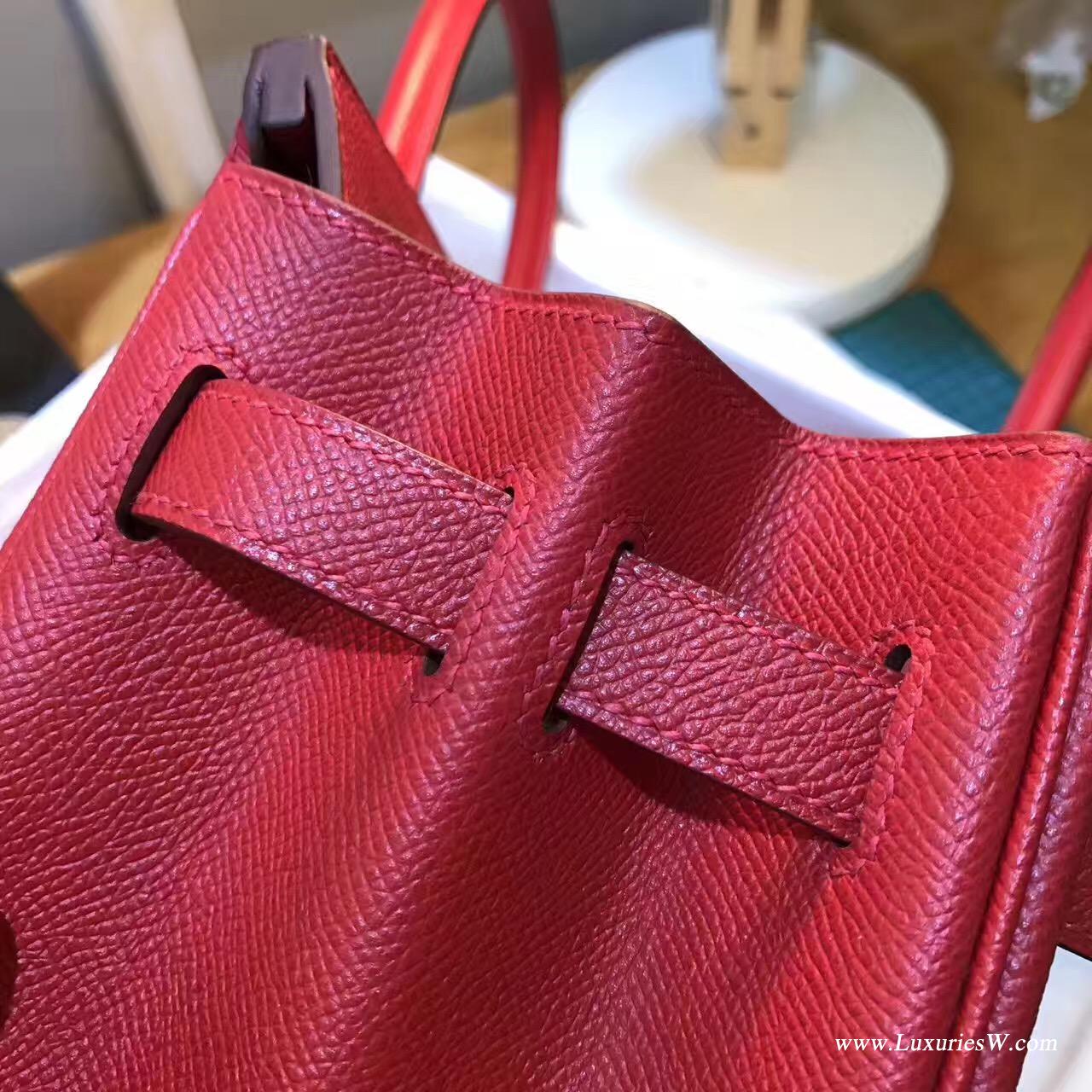 愛馬仕 Birkin 30 Epsom Q5 Rouge Cossacks中國紅金扣