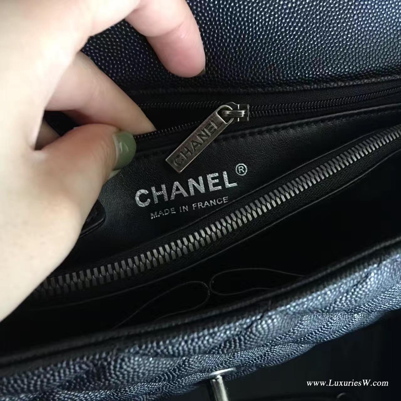 小香復古手提包coco handle bag 中號28cm 黑色蜥蜴皮手柄手袋