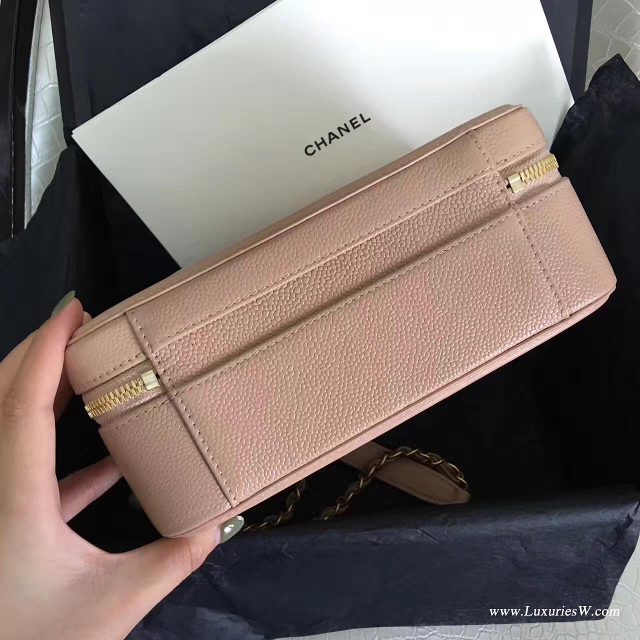 小香 Vanity case bag新款New魚子醬球紋化妝包 盒子鏈條包