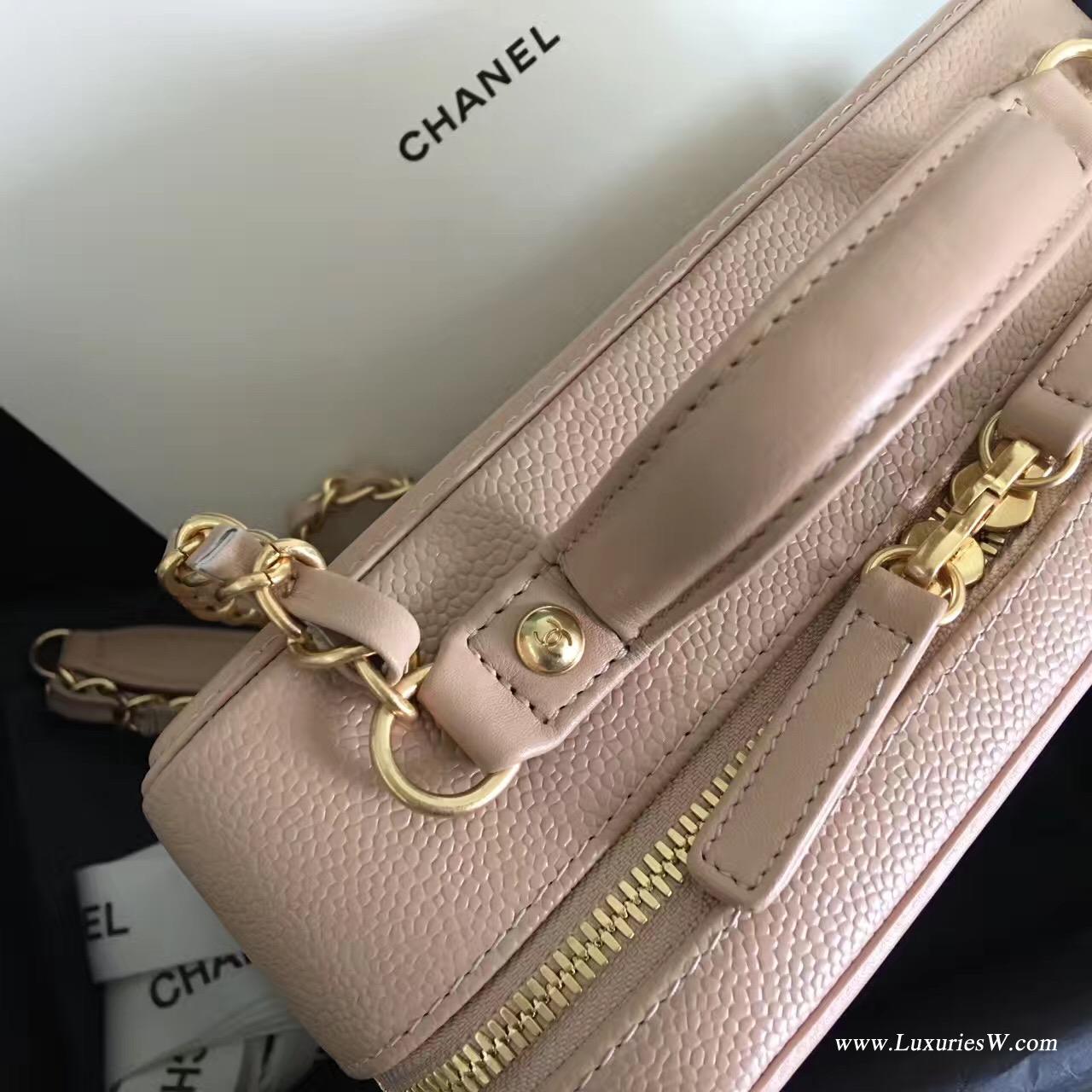 小香 Vanity case bag新款New魚子醬球紋化妝包 盒子鏈條包