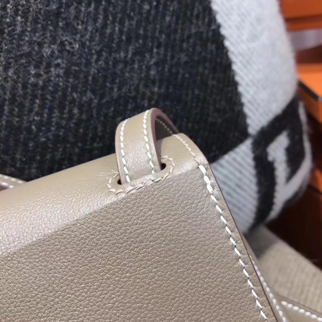 Hermes 迷妳包 Halzan mini bag Swift calfskin 大象灰 CK18