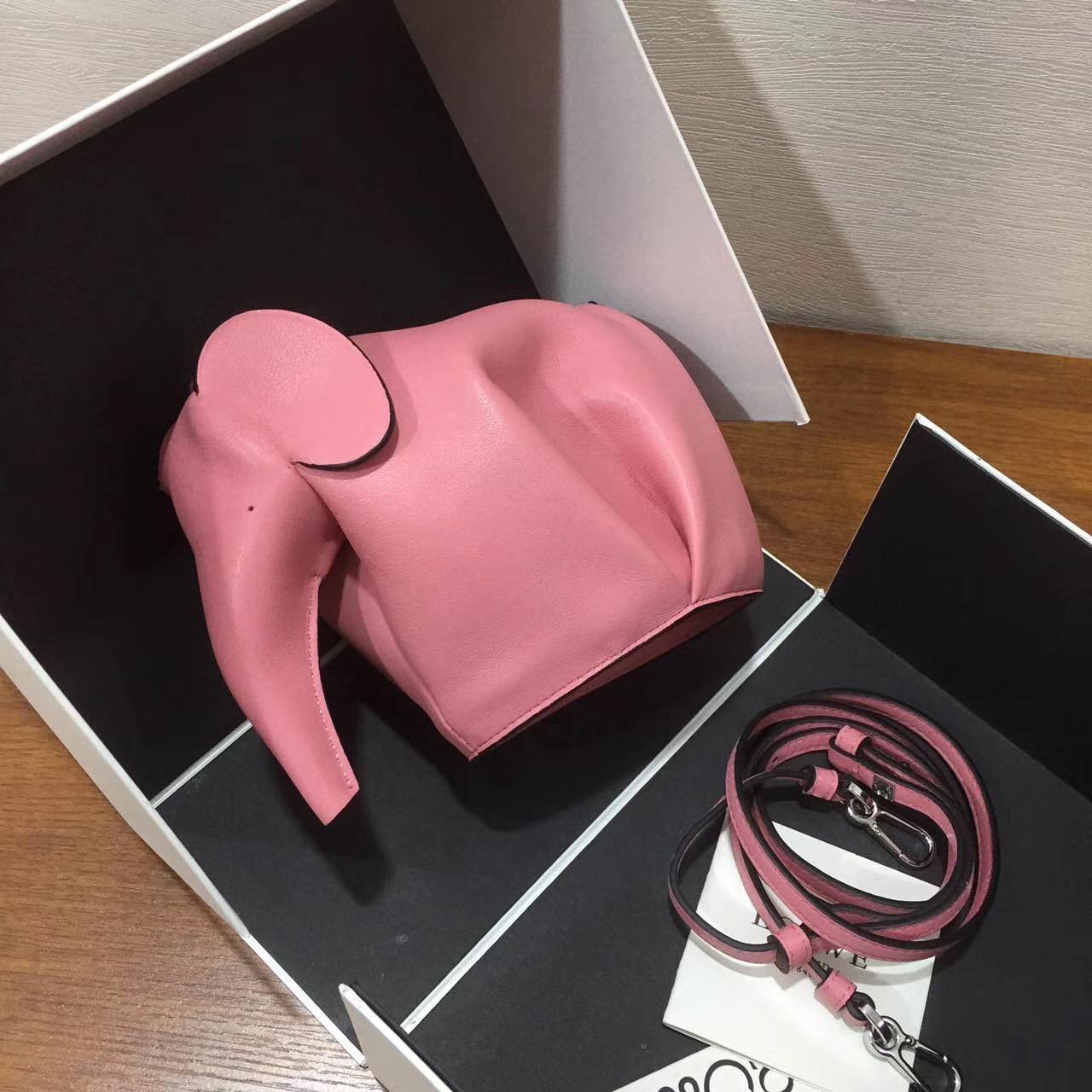 Loewe Elephant Mini Bag 糖果色 粉色 小牛皮 大象造型迷你手袋